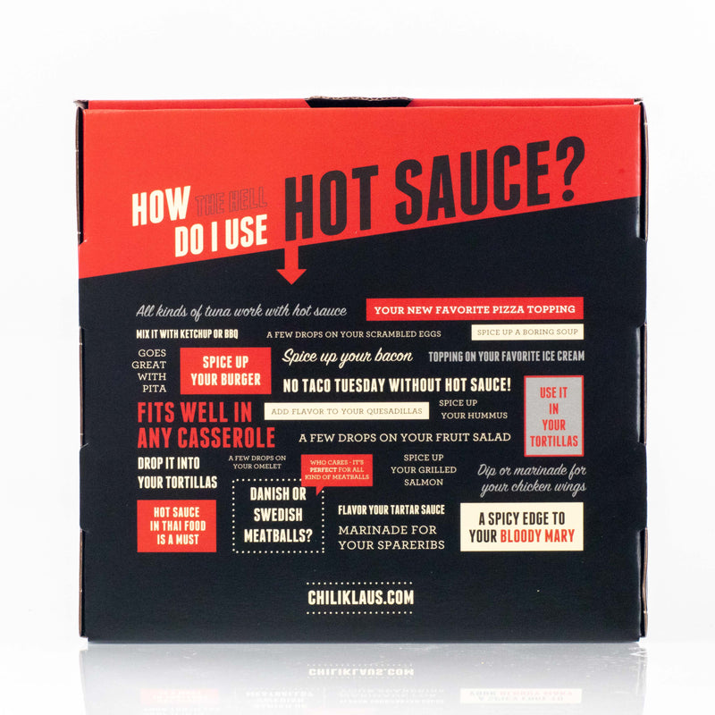 chili klaus hot sauce box